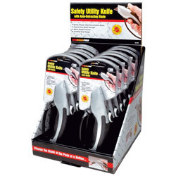 Safety Utility Knife w/Support Guard & Auto-Retracting Blade